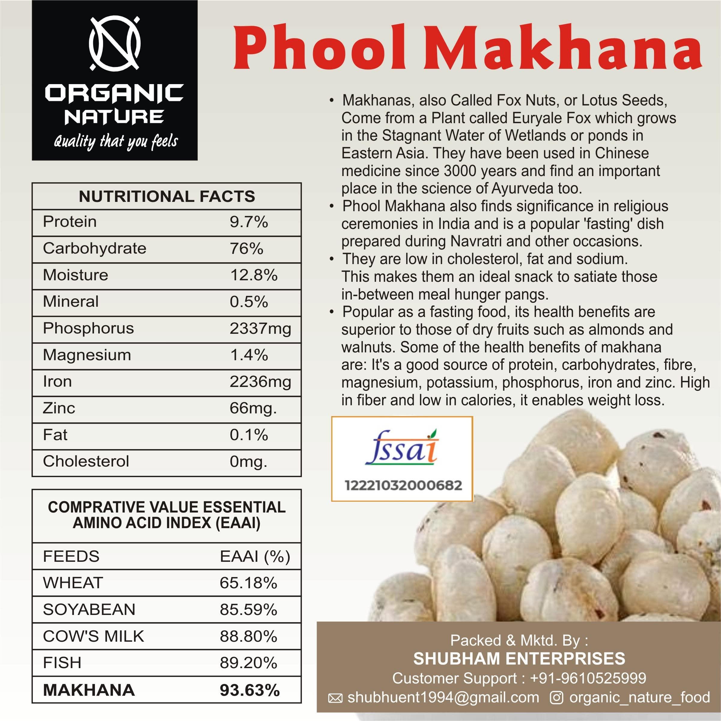 Grocery House Grocery House PHOOL MAKHANA |Fox NUT|Lotus Seeds POP |Gorgon NUT Puffed KERNELS (pack of 250 gram)