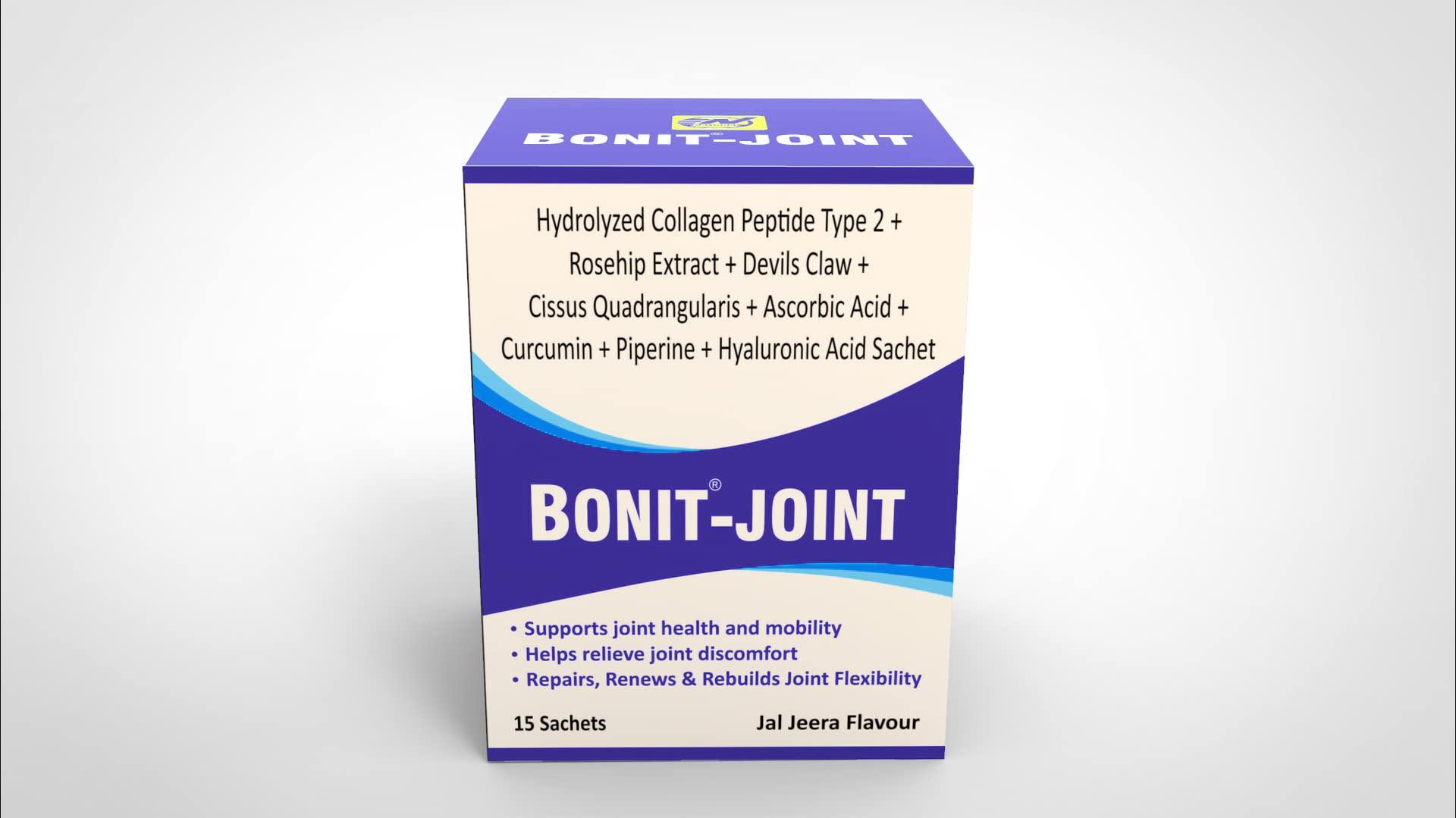 S G WELNESS S G Welness Bonit-Joint | Joint Support Supplement for Flexibility and Mobility | Joint Pain Relief Supplement with Jal Jeera Flavor | Suitable for Men & Women - Pack of 15 Sachet