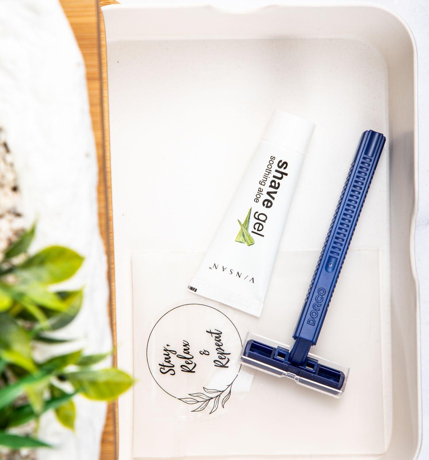 clayherbs Clayherbs Toiletries Sets Hotel Accessories,Hotel Kit,Guest Room Amenities,Marriage Guest Toiletry Kit Hospital Kit Shaving Kit (1 Razor & 1 Shaving Gel Tube 8g) Set Of (50)