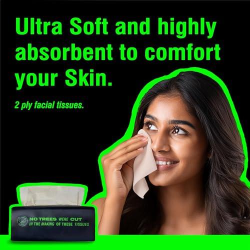 Beco Beco Bamboo Super Soft Facial Tissue 200 Pulls (Pack of 3), 600 Pulls 2 ply 100% Natural and Ecofriendly