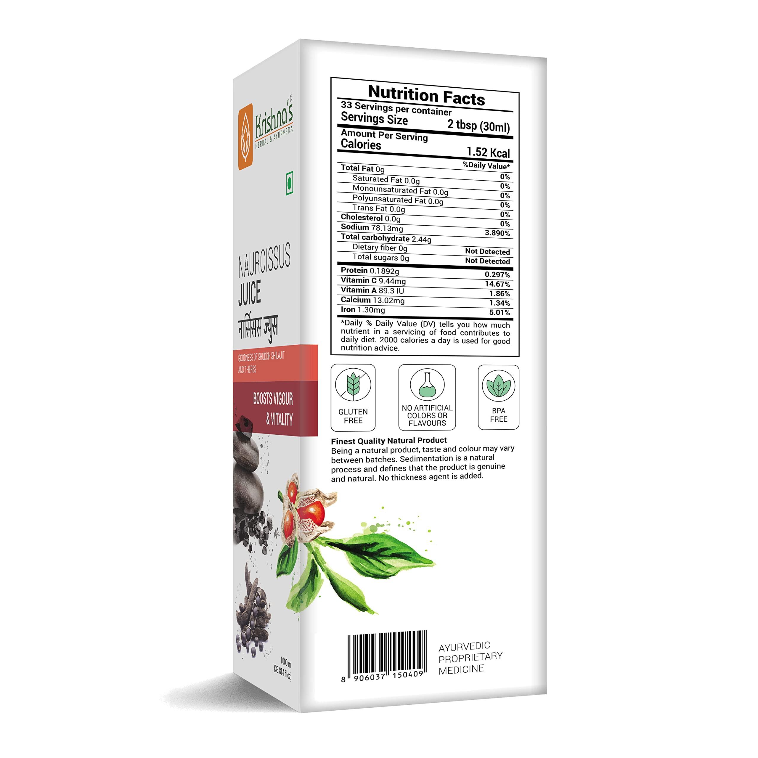 KRISHNA\'S HERBAL & AYURVEDA KRISHNA\'S HERBAL & AYURVEDA Krishna\'S Naurcissus Juice-1000 Ml Ayurvedic Ingredients Ashwagandha,Kaunch Beej,Vidari Kand,Shatawari,Akarkara,Safed Musli,Gokhru Etc Helps In Boosting Stamina