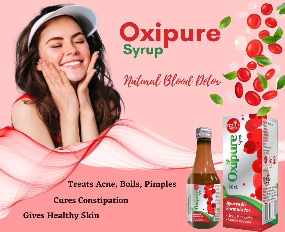 nature vedic Nature vedic Oxipure Syrup Ayurvedic Blood Purifier For Acne & Pimples Free Glowing Skin | 200 ml