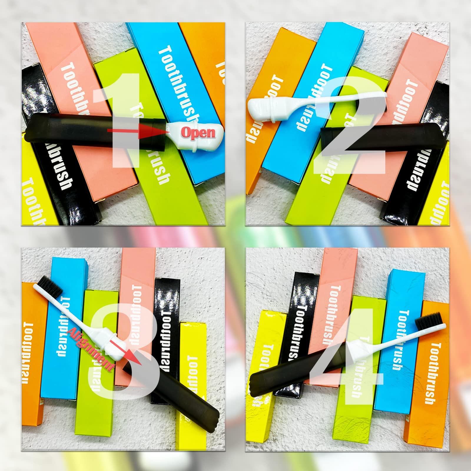 KEKU KEKU Travel Toothbrush Bulk Folding Toothbrush with Toothbrush Case Soft Portable Travel Toothbrush Individually Packaged for Travel Camping School Household Goods (6 Pieces)