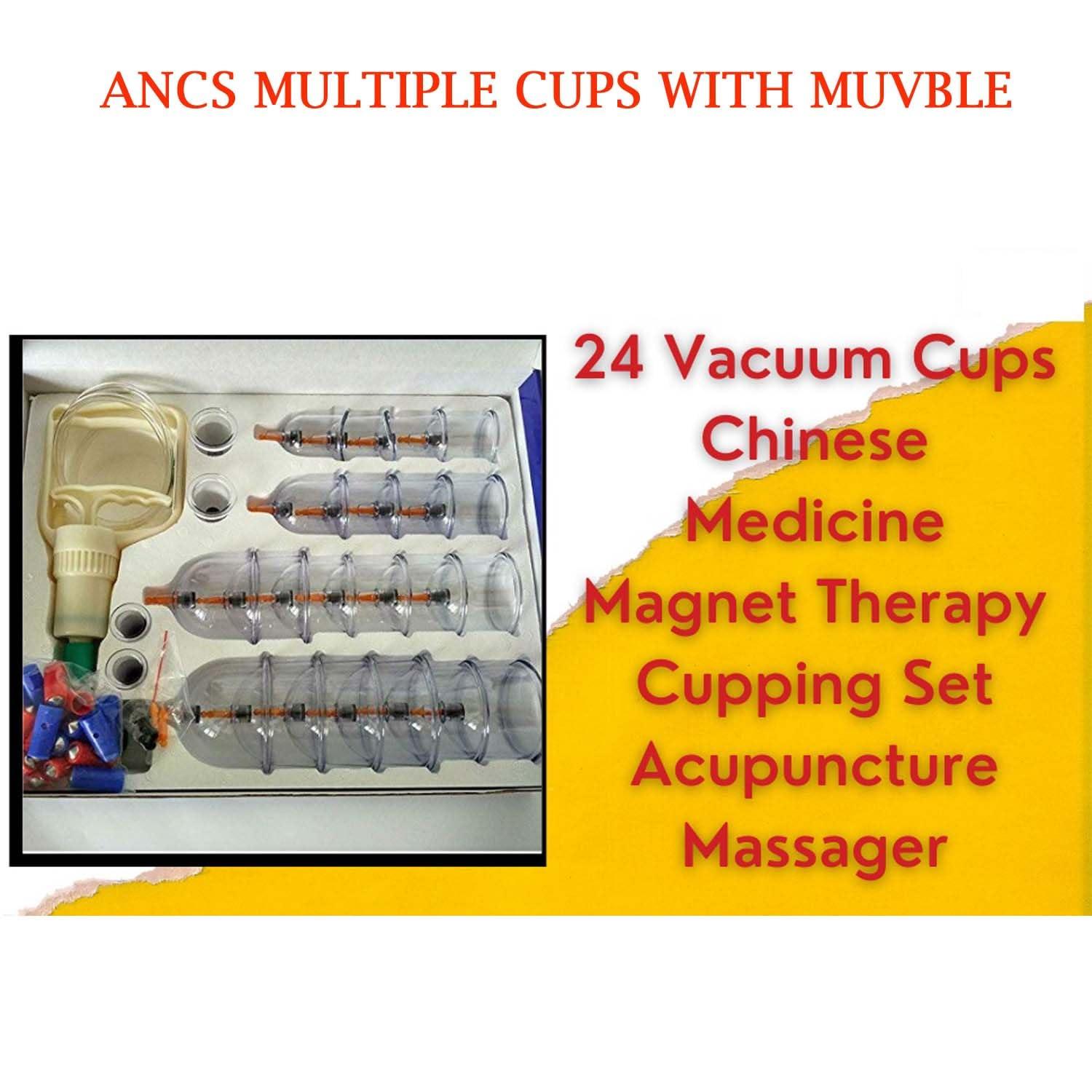ANCS ANCS Acupressure 24 Vacuum Cups Chinese Medicine Magnet Therapy Cupping Set Acupuncture Manual Massager for Pain Relief Multicolor