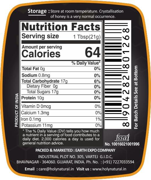 Holy Natural - The Wonder of World Holy Natural Black Honey (500 gm) | Pure & Natural | No Added Sugar & Color | Energy & Immunity Booster