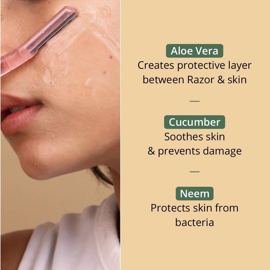 Carmesi Carmesi Women\'s Face Hair Removal Combo | 1 Face Razor, 1 Eyebrow Razor, 1 Facial Shaving Balm | Instant & Painless Hair Removal | For Eyebrows, Upper Lip, Forehead, Peach Fuzz, Chin and Sideburns