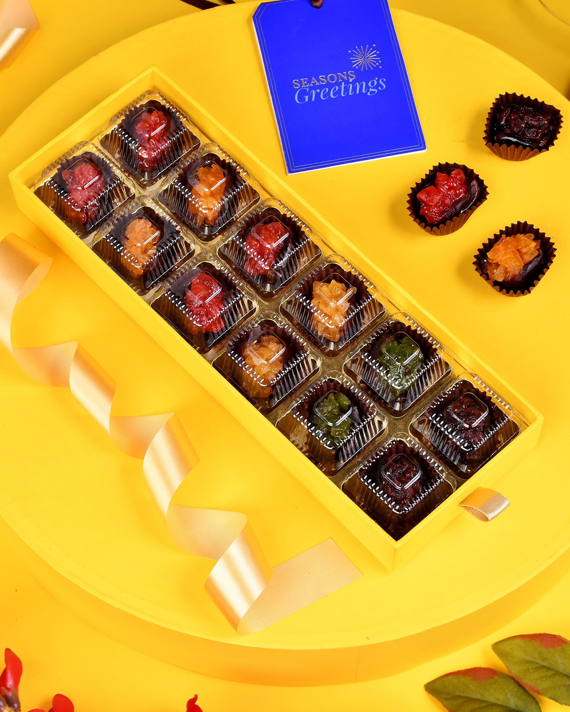 HYPERFOODS Sweet Gift Box Sweets Gifts Sweets Gift Hamper Sweets Combo Pack of 12 Candy Dates