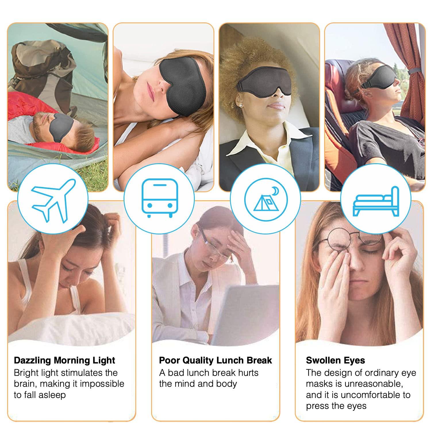 DNZPFU Sleep Eye Mask for Men Women, 3D Contoured Cup Sleeping Mask & Blindfold, Blackout Design, Personalized Sleep Mask Funny Eye Mask (Leave Me Alone)