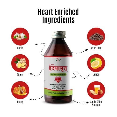 M.D.M. HERBACEUTICALS MDM Hridayamrit Heart Tonic Enriched With Arjuna, Garlic, Lemon, Ginger, Apple Cider Vinegar and Honey