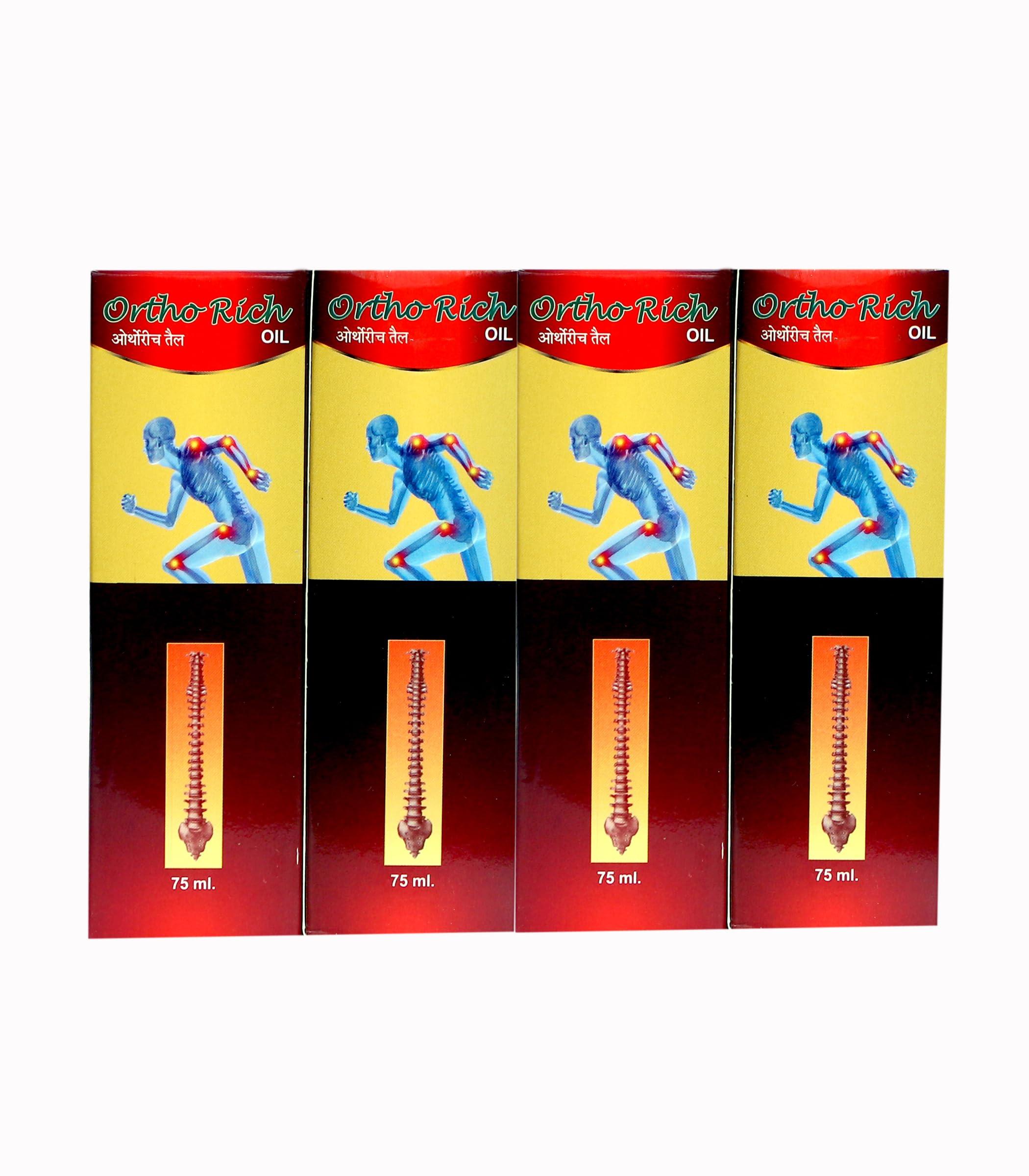 DEB HEALTH GROW Dhanwantari ORTHO RICH OIL 75ML 4 BOTTLE And Free Deb Health Grow Panch Tulsi Drop 30ml (Pack of 5)