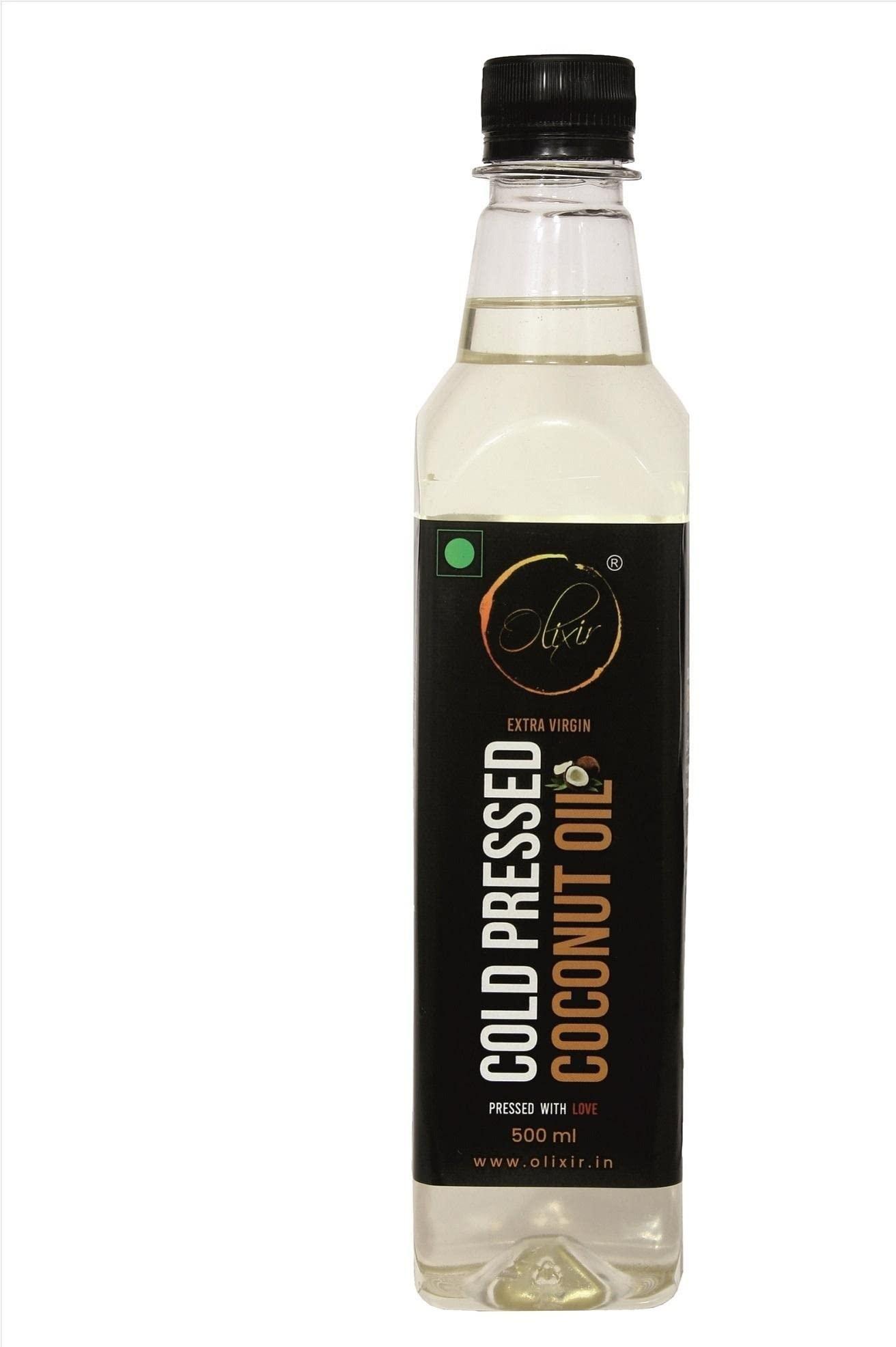 Olixir Olixir Cold Pressed Coconut Oil For Cooking Food, Baby Massage, Oil Pulling, Hair Care And Skin Care 100% Natural Coconut Oil (500 ml)