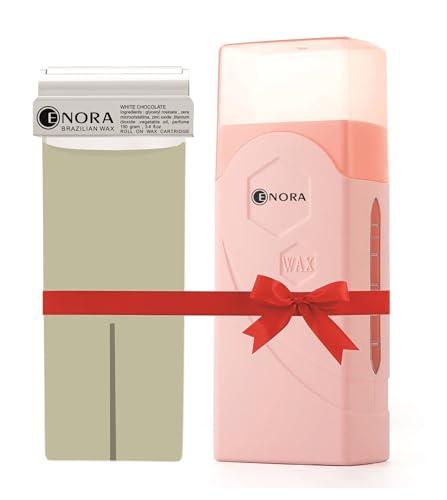 ENORA ENORA Roll On Wax Kit, Waxing Kit For Hair Removal With 1 Soft Wax Cartridge And Wax Strips, Professional Wax Heater Machine For Women Sensitive Skin(White Chocolate, 150 G)