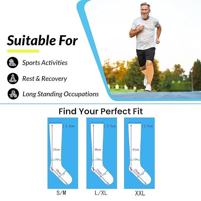 ACUWORLD Acuworld Compression Stockings for Varicose Veins | Compression Socks for Women & Men | Varicose Vein Stockings | vericose socks for women | Knee Length (Pair of 1)