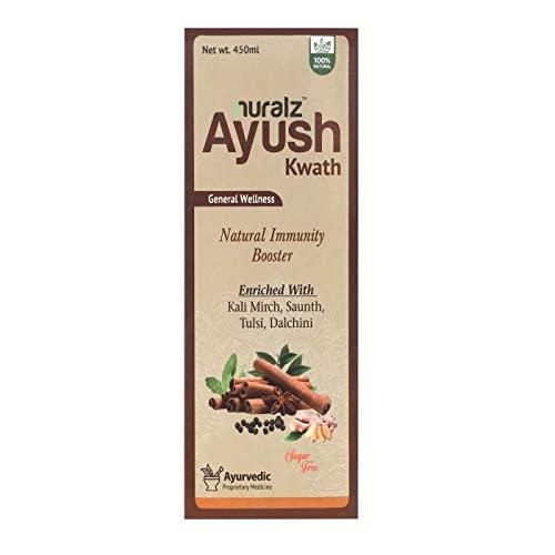 Nuralz Nuralz Ayurvedic Ayush Kwath (Sugar Free) - Immunity Booster For Men, Women & Kids with goodness of Tulsi, Dalchini, Saunth and Kalimirch (Recognized by AYUSH) (450 ml)