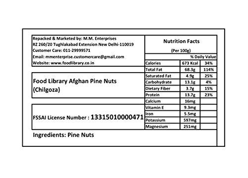 FOOD LIBRARY THE MAGIC OF NATURE Food Library The Magic of Nature Afghan Pine Nuts (Chilgoza) with Shell, 200g