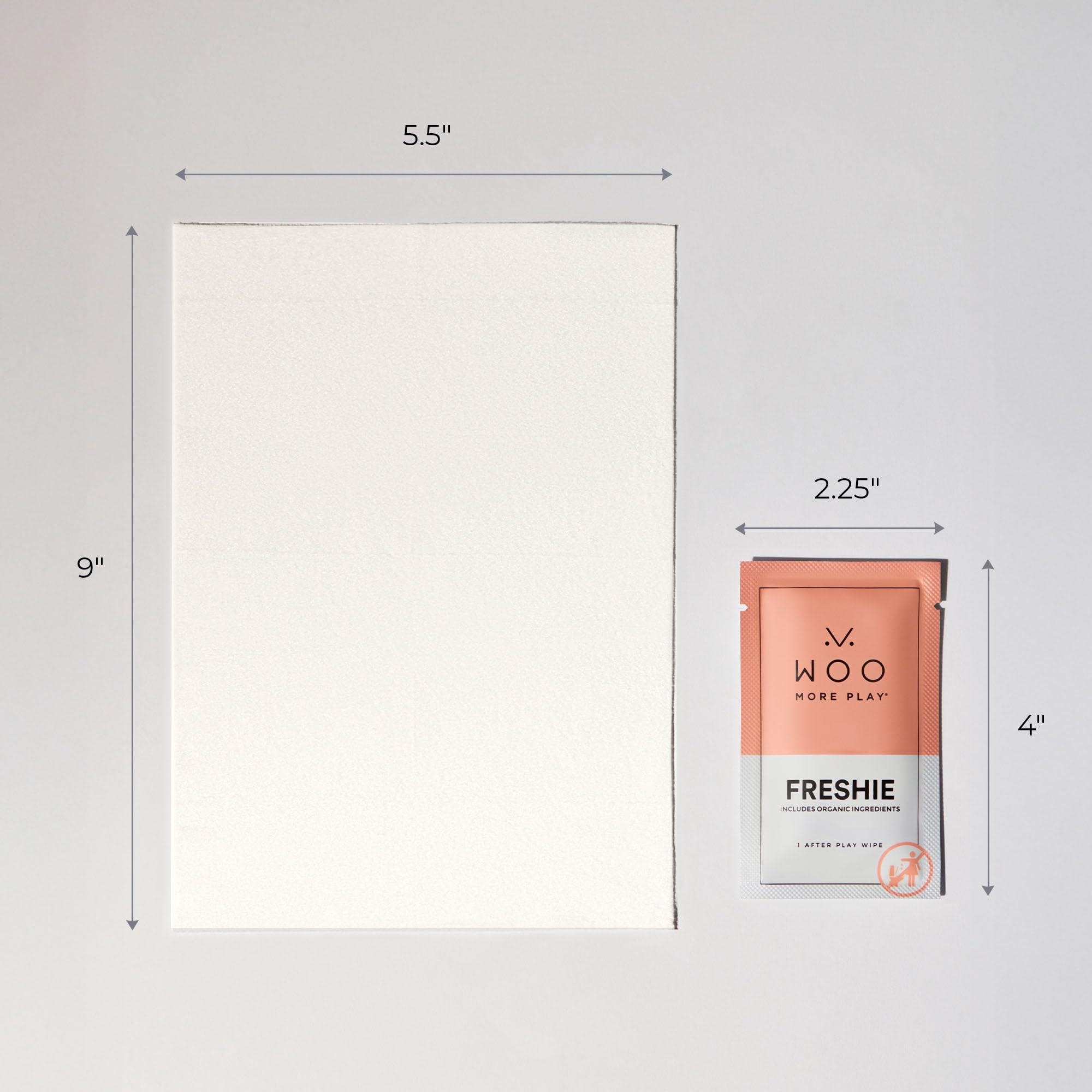 Woo More Play Woo More Play: Freshies - 10ct - All-Natural Towelettes - Refreshing Aroma - Vitamins, Antioxidants, and Antibacterial - Promotes Healthy Skin - Reduce Risk of Inflammation/UTIs