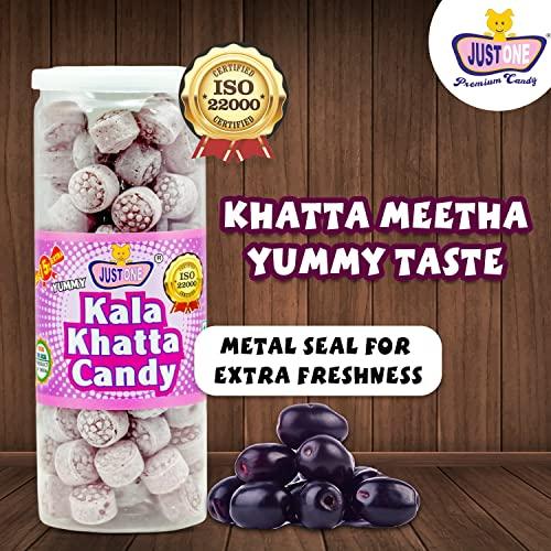 JUSTONE JUSTONE Yummy Kala Khatta Candy & Meetha Paan 460g || Pan Candies || Mukhwas || Mouth Freshner Candy || Bombay Style Kala Khatta