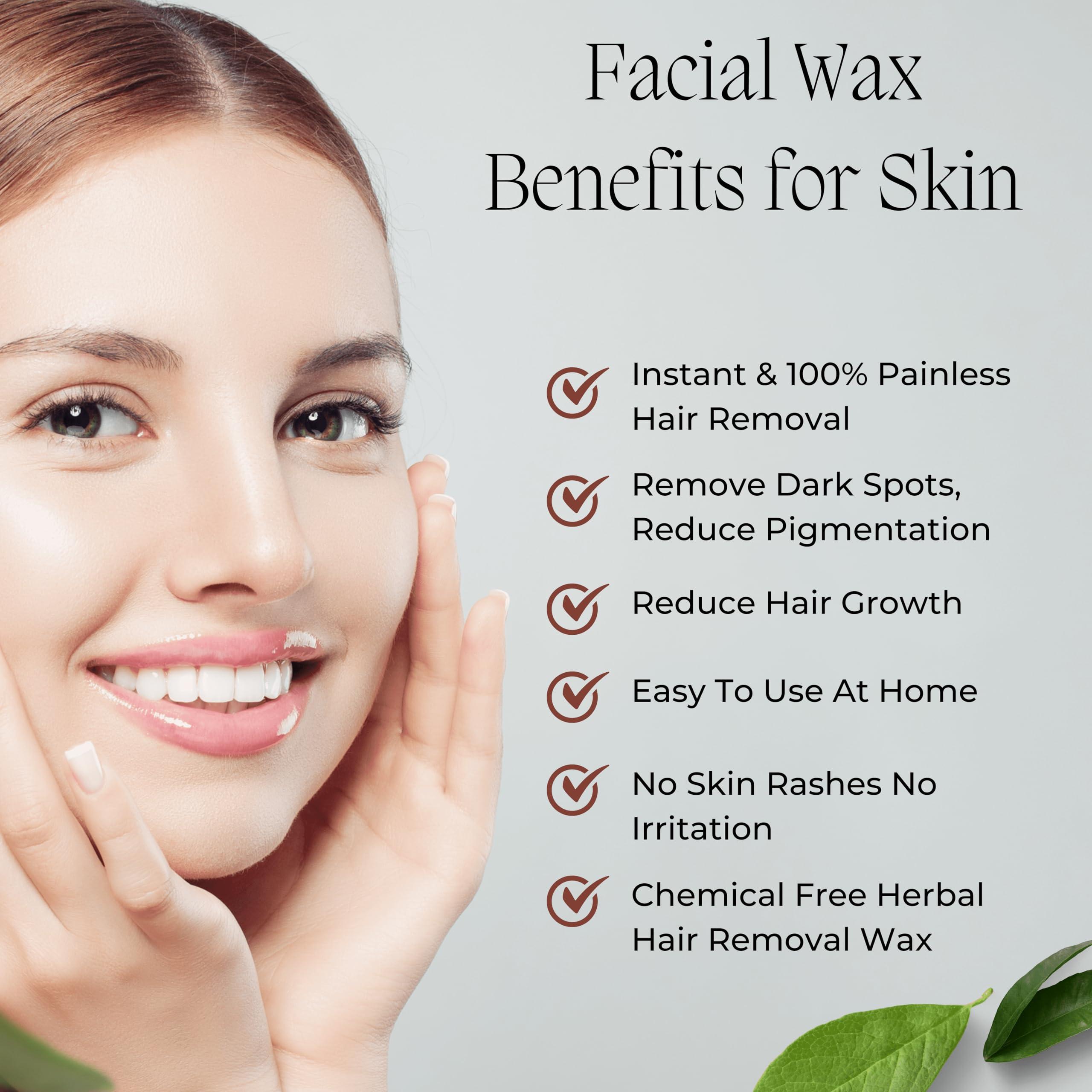 The Ayurveda Rituals The Ayurveda Rituals- Turmeric Hair Removal Wax Powder - 5 Minutes Painless Natural Herbal Facial Hair Removal Wax Powder For Women | Organic Waxing Hair Remover Powder, No chemicals - No Irritation, No Skin rashes for Women & Girls - 100g