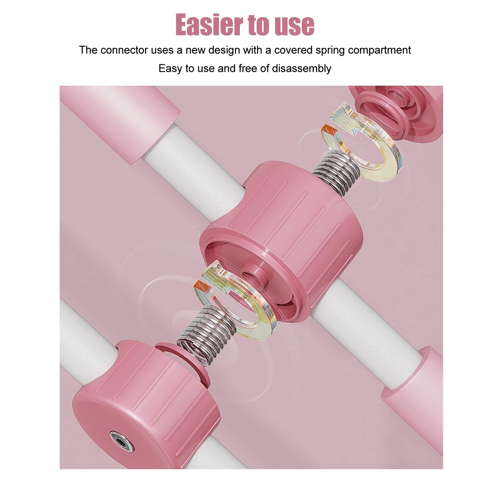 Bannt Posture Corrector Stick, Steel Tube Yoga Sticks for Travel for Child (Pink)