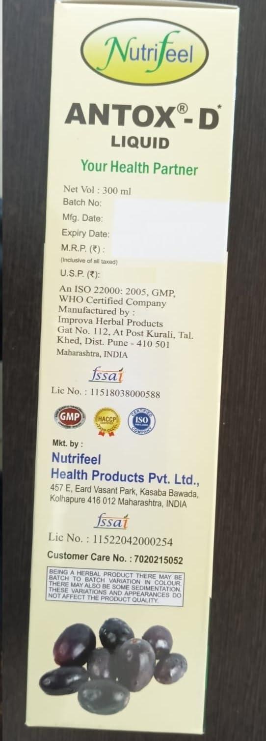 Nutrifeel NUTRIFEEL ANTOX - D 300 ML