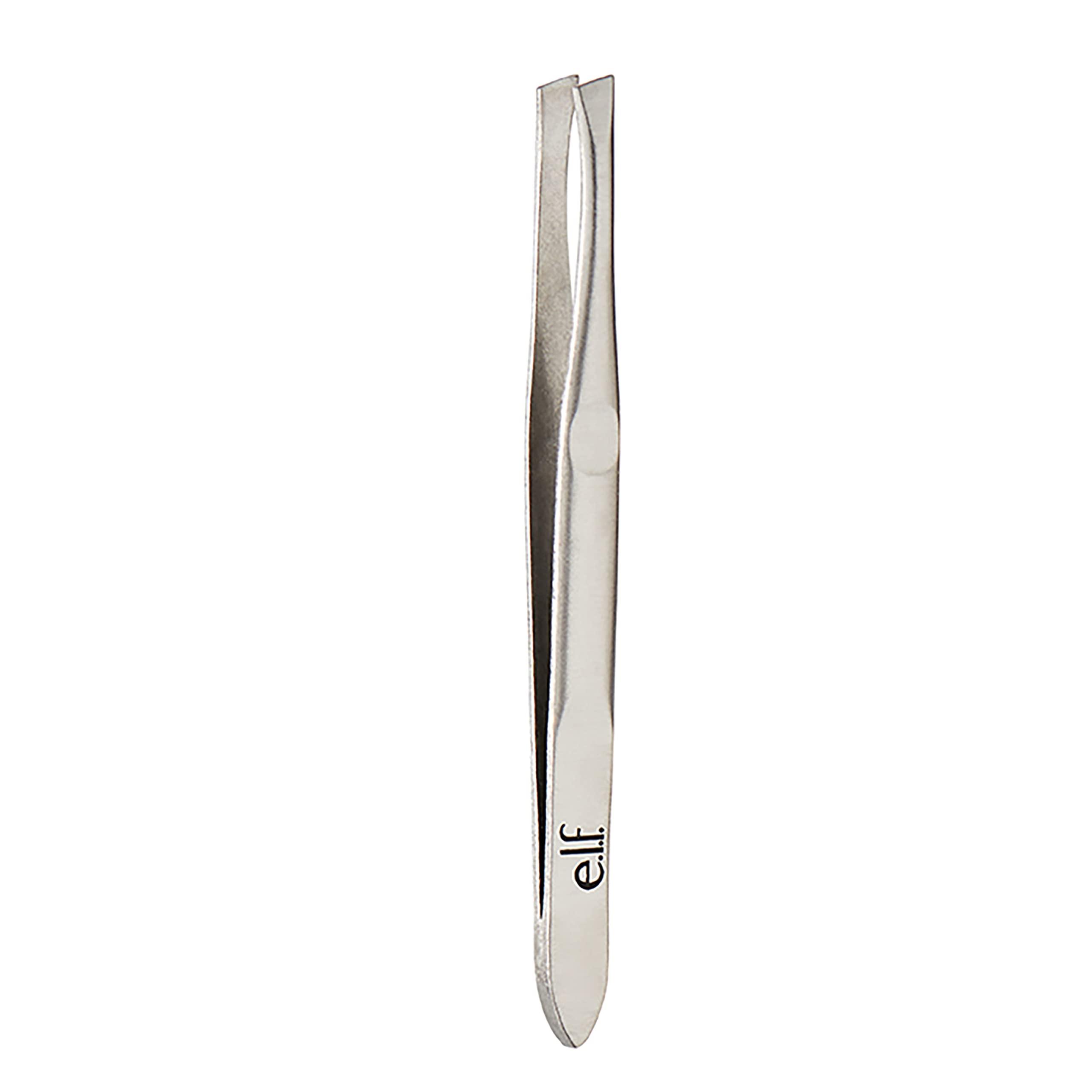 e.l.f. Cosmetics e.l.f. Slant Tweezer, Professional Quality Stainless Steel, Provides a Strong Grip, Removes Hairs Accurately, Shapes, Defines, Easy To Use, Ergonomically-Designed