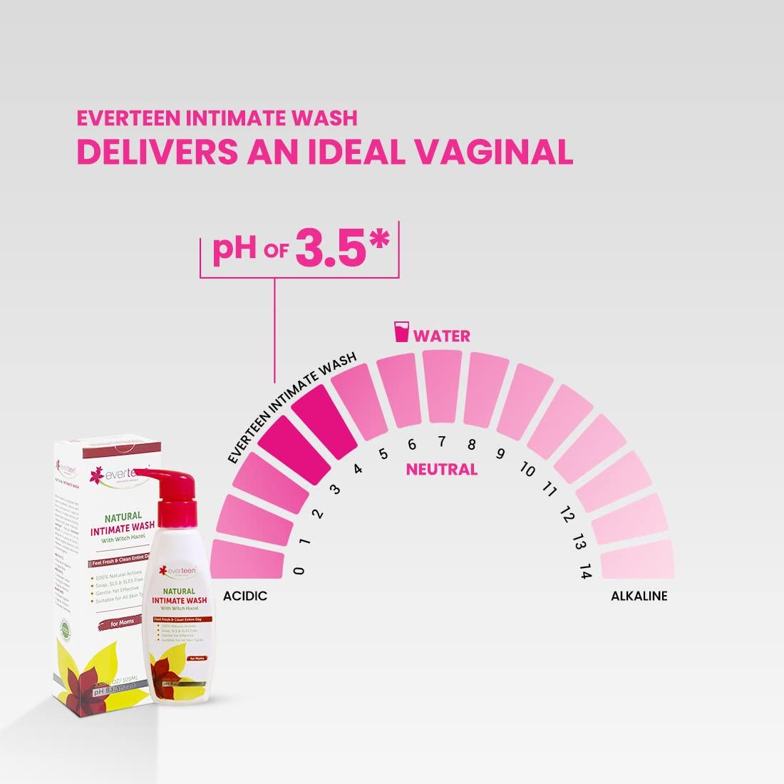 Everteen everteen Witch Hazel Natural Intimate Wash for Feminine Intimate Hygiene in Moms 2 Packs (105ml each)