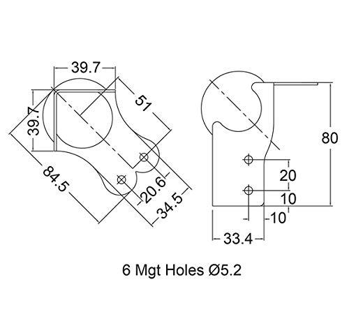 PENN ELCOM Penn Elcom Flight Case Large Brace Ball Corner (Set of 8) 8596/8