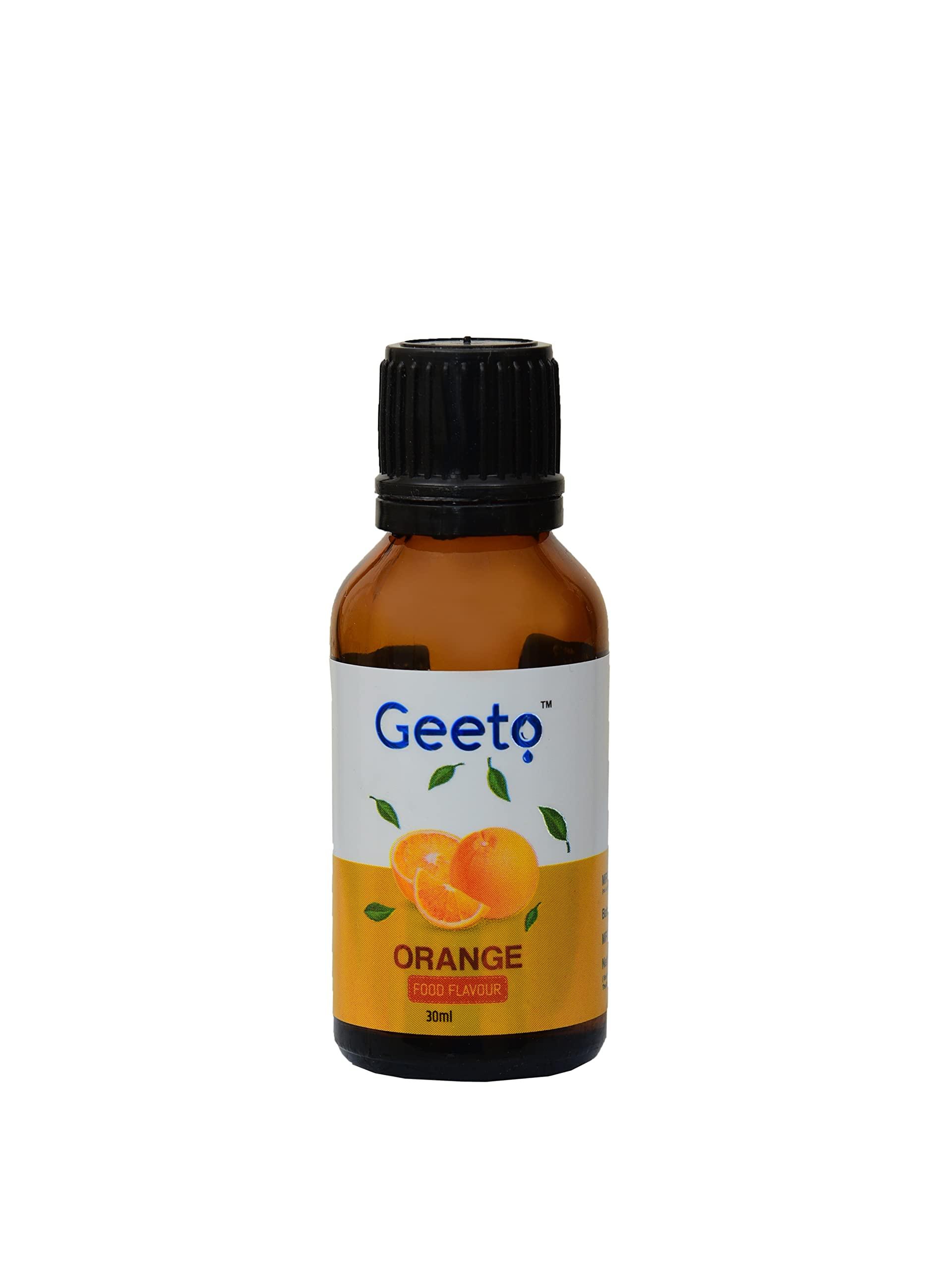 Geeto Geeto Food Flavour Essense for Baking Cakes, Cookies, Chocolates, Ice Creams, Desserts, 30ml (Orange)