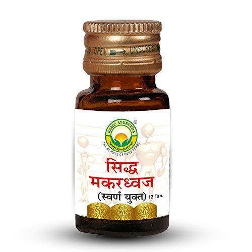 BASIC AYURVEDA BASIC AYURVEDA Sidh Makardhwaj Ras With Gold & Pearl 12 Tablets | Ayurvedic Supplements For General Weakness
