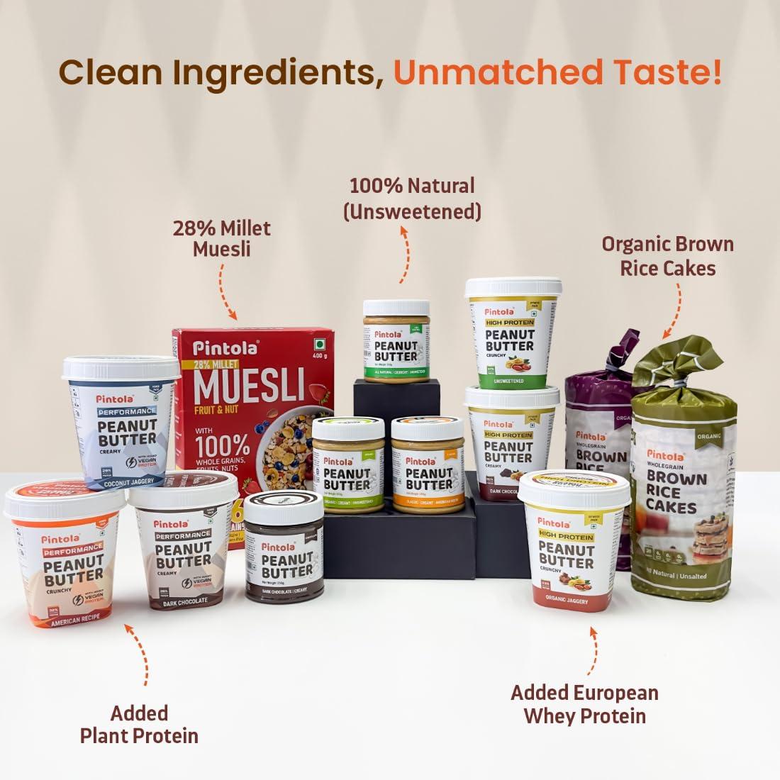 Pintola PINTOLA Original Classic Peanut Butter Crunchy 2.5kg - with High Protein 26g & 7.2g Fiber, Premium Roasted Nuts, Gluten Free, Zero Trans Fat, with MUFA Good Fats, Vit E & B3, Dairy Free