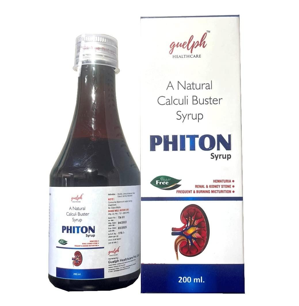 GUELPH HEALTHCARE PHITON Ayurvedic Calculi Buster Kidney Stone 200ml Syrup | for Urinary Tract Infection | Guelph Healthcare®