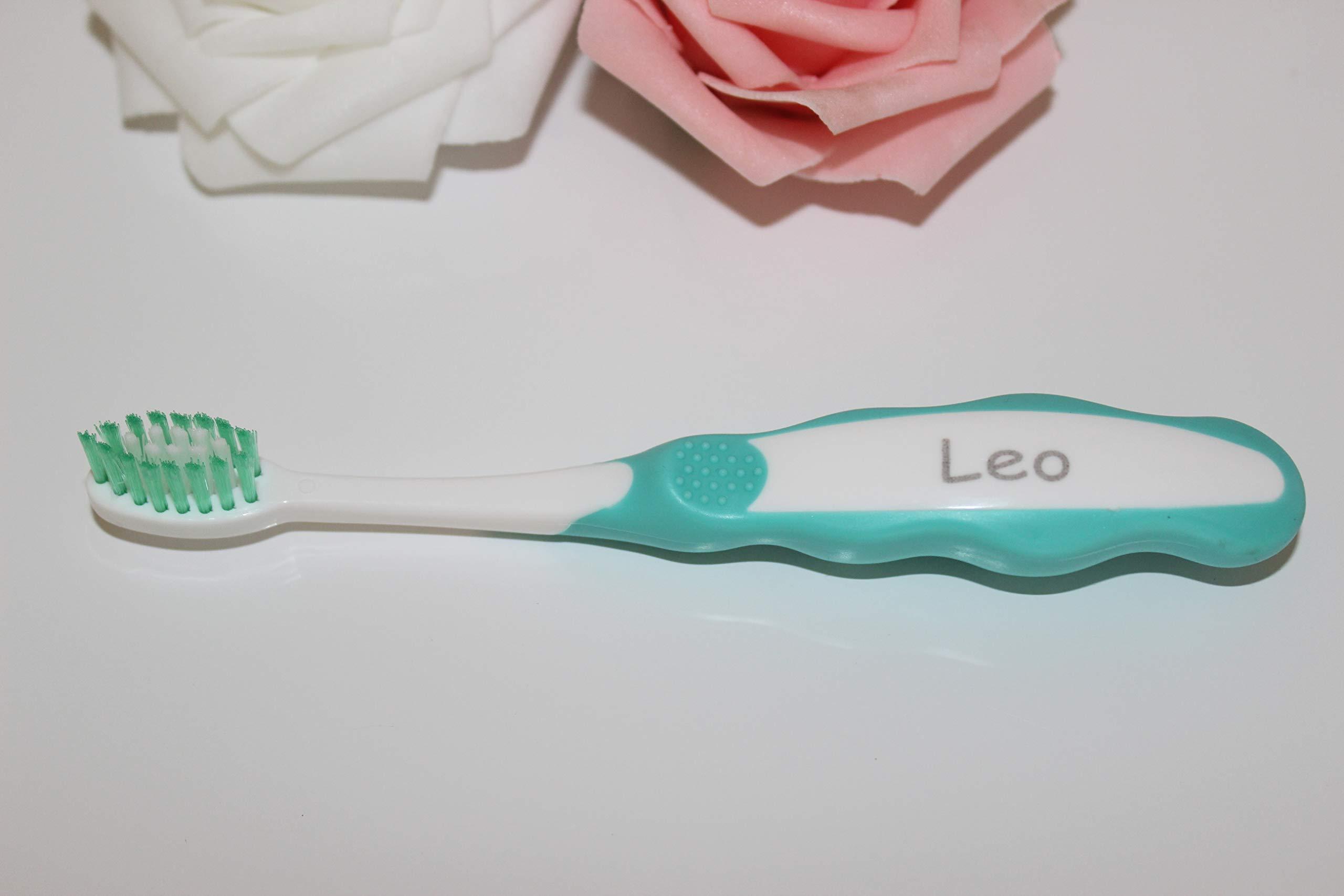 Precious Gift Company Personalized Toothbrush Kids Manual Toothbrush Age 2-6 4 Color Variety Pack Any Name/Message Engraved 4 Pack - Personalized Gift