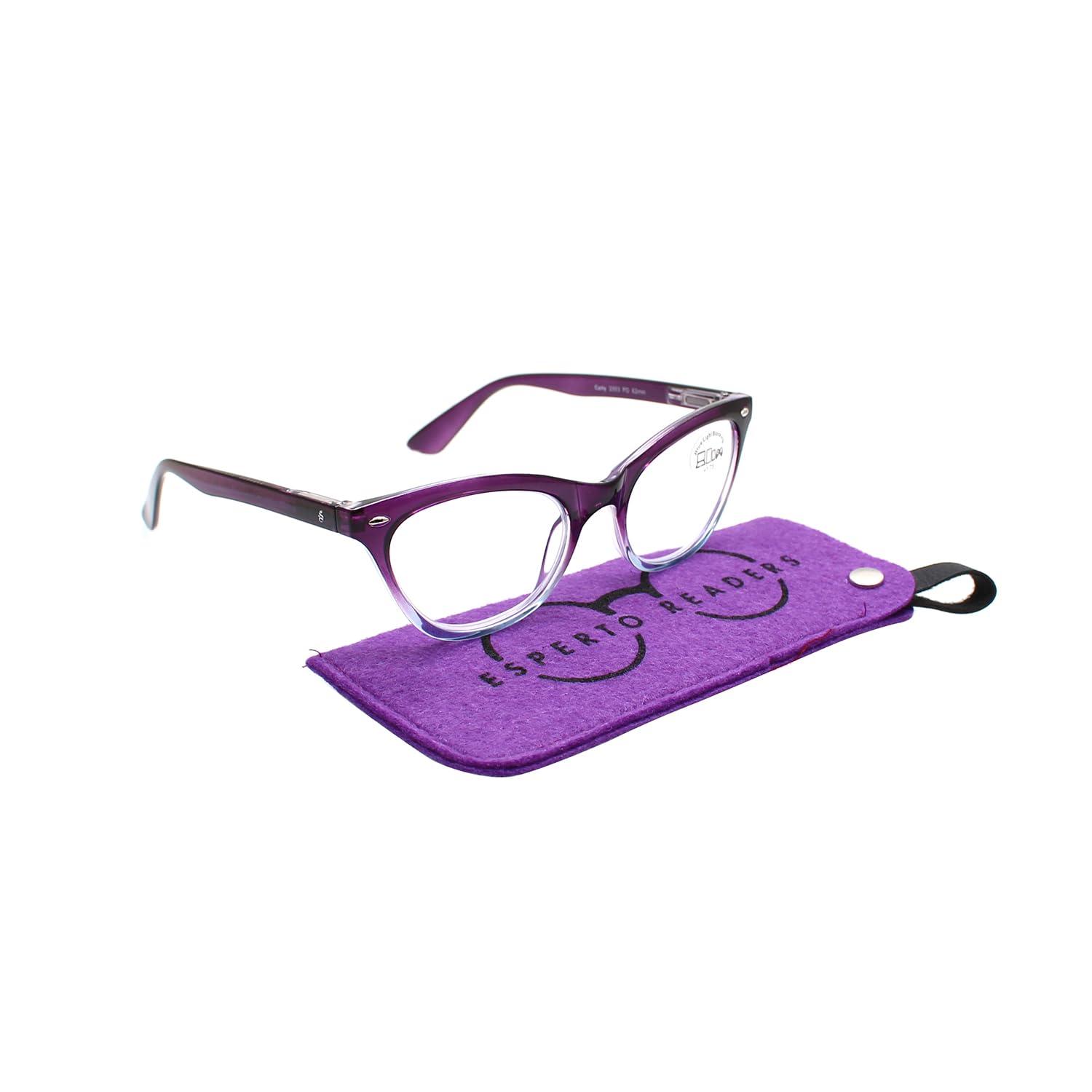 ESPERTO READERS ESPERTO READERS CATTY Full Rim Cat Eye Shape Reading Glasses - Purple (Power +1.00 to +3.00) (+2.50)