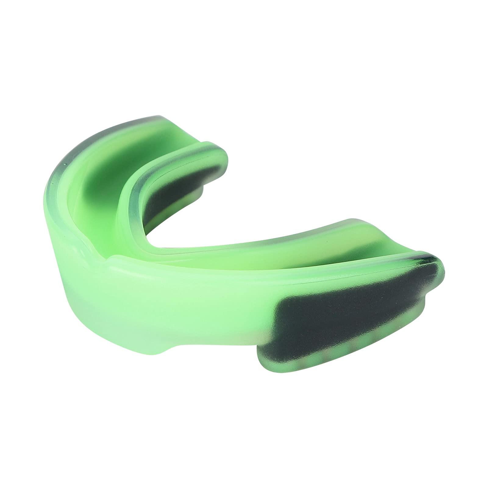 CUYT Flavored Mouth Guard, Protect Cheeks Mouth Guard for Lacrosse for Boxing for Basketball for Hockey(Green black)