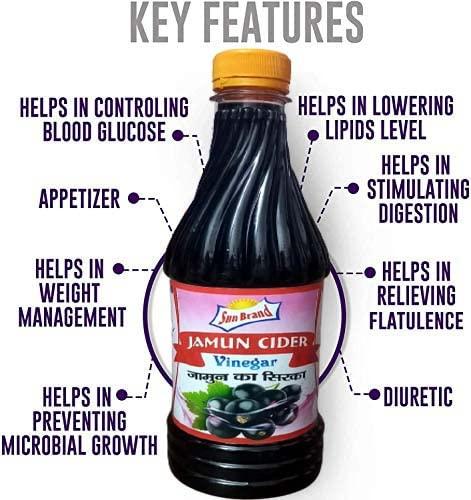 BANDHAL Jamun Vinegar 650 M.L. Naturally Processed Organic Raw Jamun Cider Vinegar (Sirka)