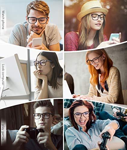 MEETSUN MEETSUN Blue Light Blocking Glasses Nerd Eyeglasses Frame,Anti Blue Lights Computer Reading Gaming Glasses For Women Men 2 Pack Black Leopard Tortoise HEV Clear Lens