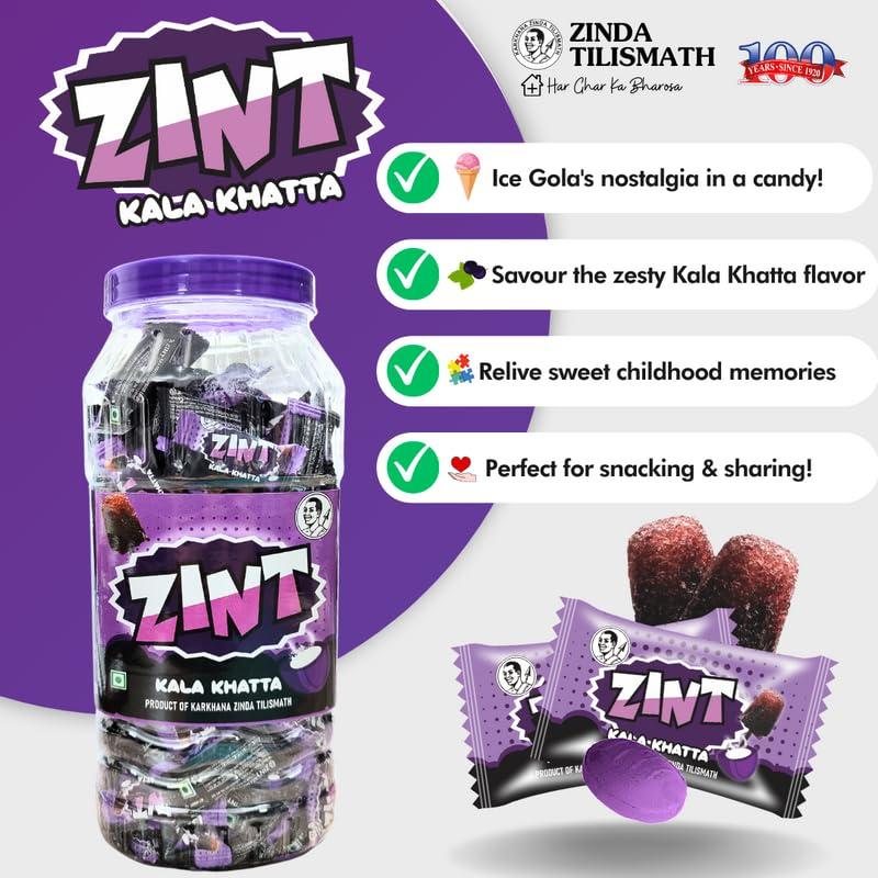 Zinda Tilismath Zint Kala Khatta Churan Candy with Digestive Spices (100 Pieces)- Tangy and Refreshing Treat By Zinda Tilismath