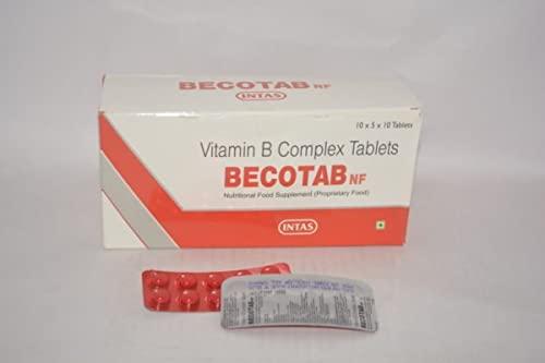 Samson Laboratories Pvt. Ltd. Becotab NF Capsules | Vitamin B Complex | 100 Capsules (10 Strips of 10 Tablets)