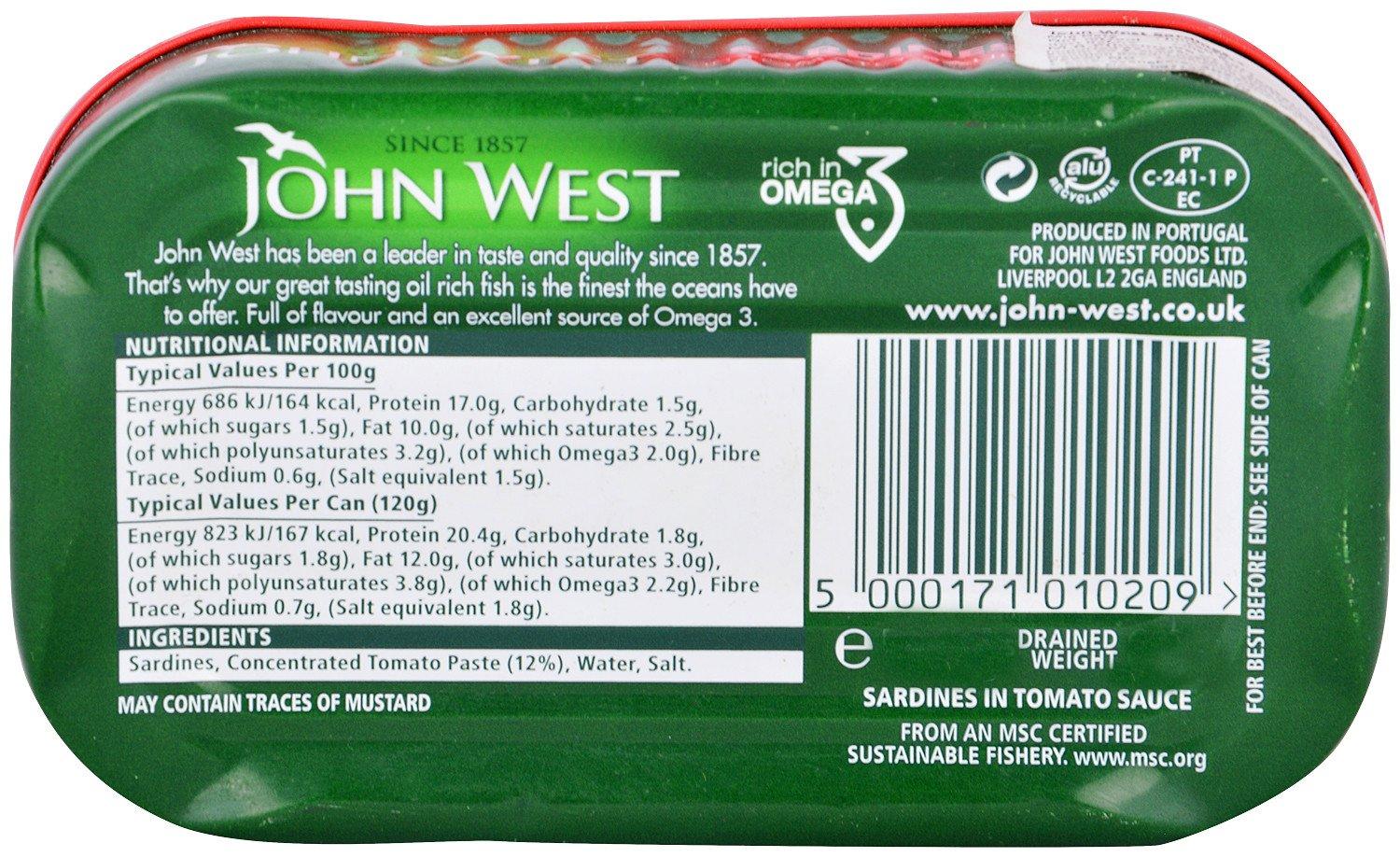 John West John West Sardines in Tomato Sauce, 120g Box