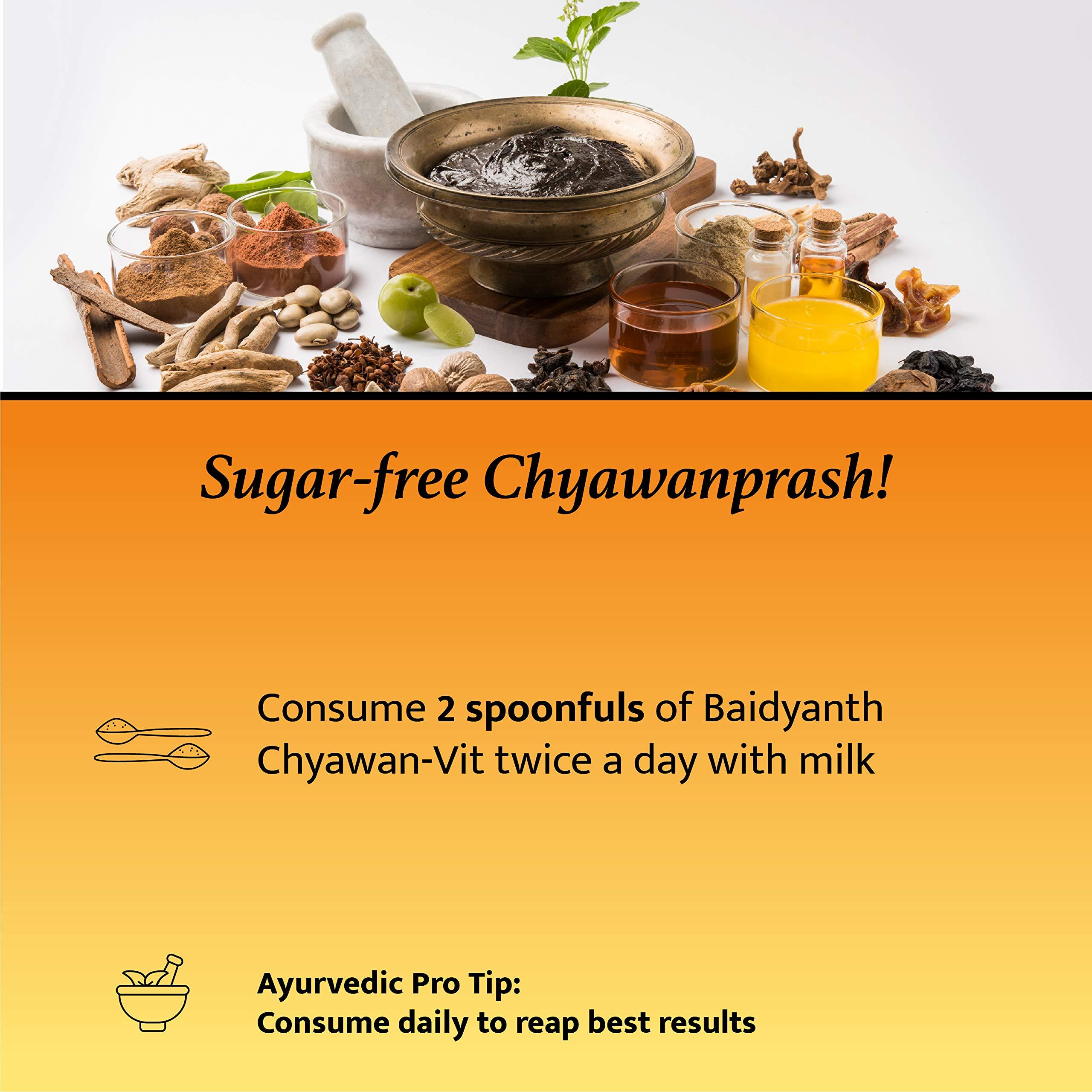 Baidyanath Baidyanath Chyawan Vit (Sugarfree Chyawanprash) - 500gm| Boosts Immunity | Enhances Strength & Stamina in Adults | Fit for Diabetic (Pack of 2)