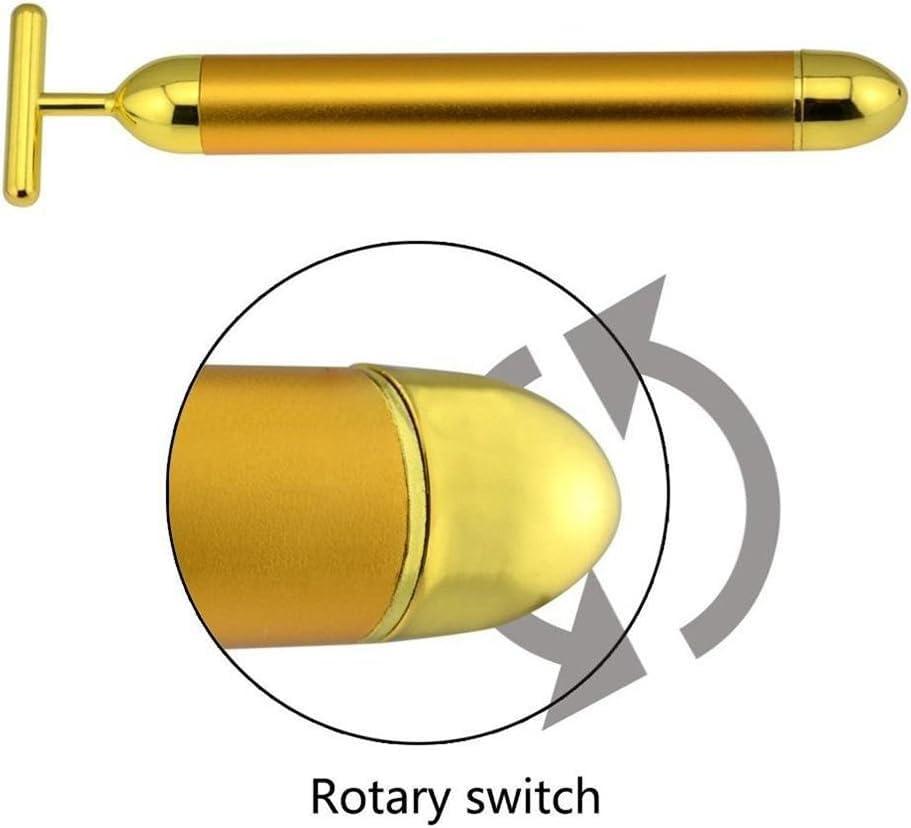 Angel Kiss Angel Kiss Beauty Bar 24k Golden Pulse Facial Massager T Shape Gold Facial Beauty Massager Energy