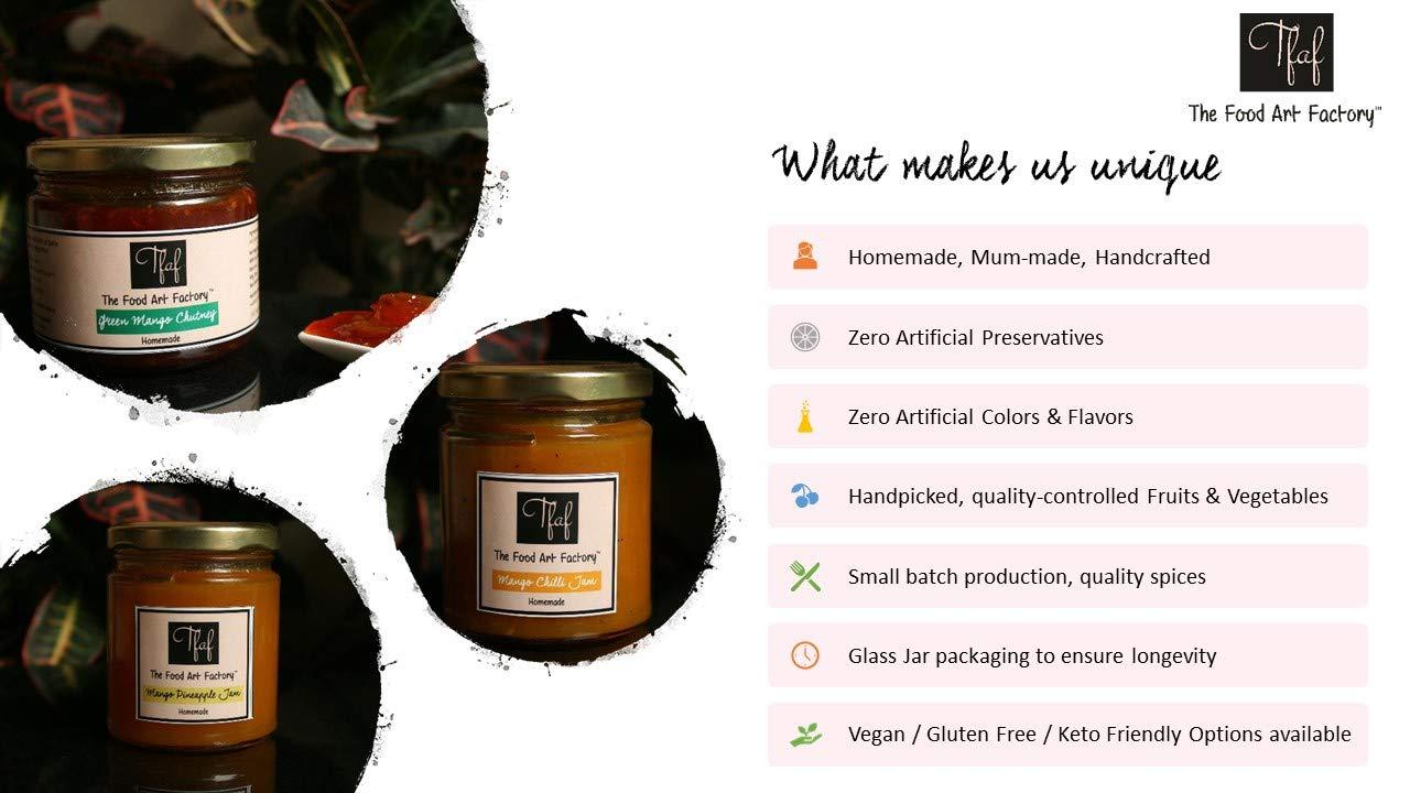 The Food Art Factory The Food Art Factory Dry Mango Pickle Handcrafted with Zero Preservatives, No Artificial Colors & Flavors, Gluten-Free -200 GMS, Homemade by Mother-Daughter Duo in small Batches using premium ingredients