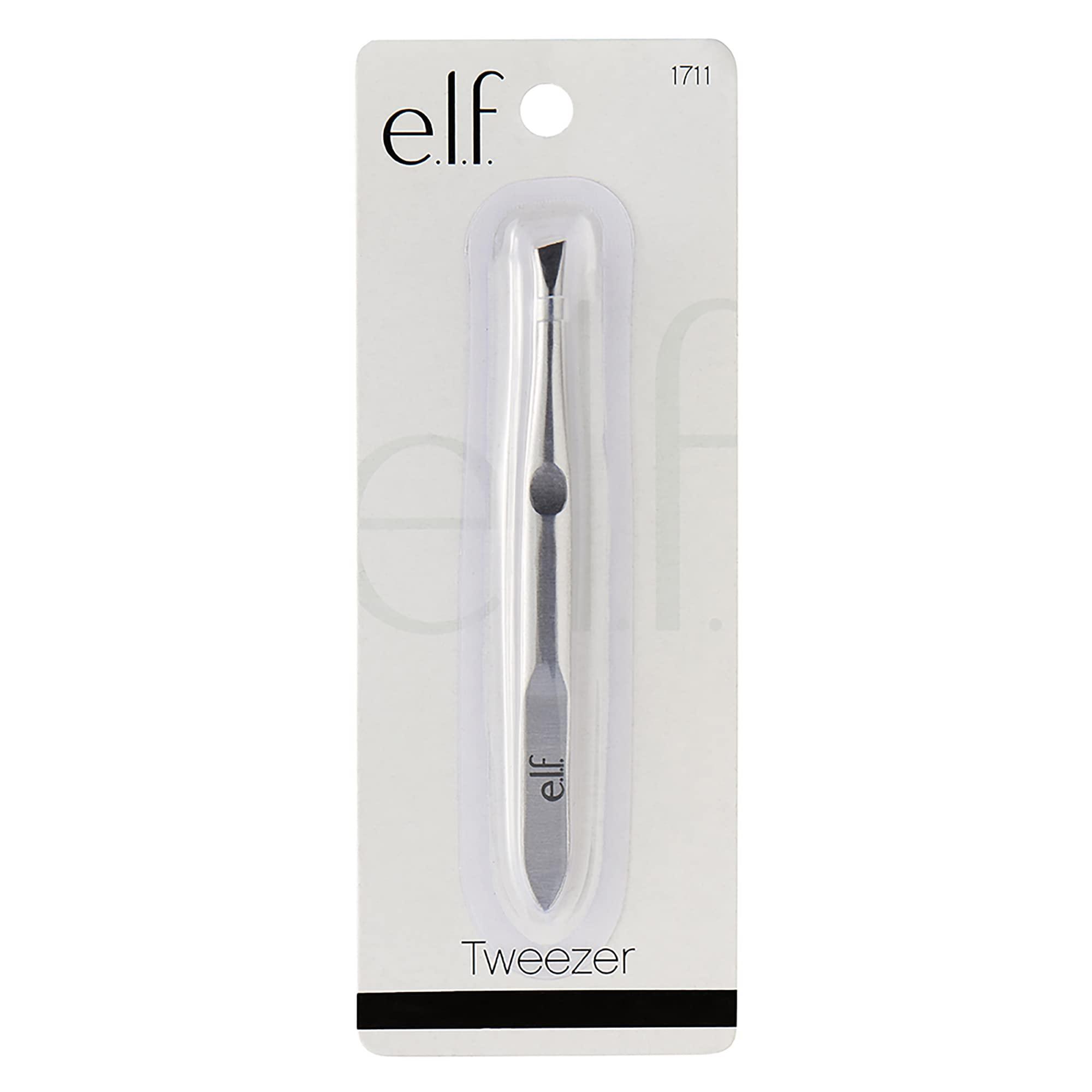 e.l.f. Cosmetics e.l.f. Slant Tweezer, Professional Quality Stainless Steel, Provides a Strong Grip, Removes Hairs Accurately, Shapes, Defines, Easy To Use, Ergonomically-Designed