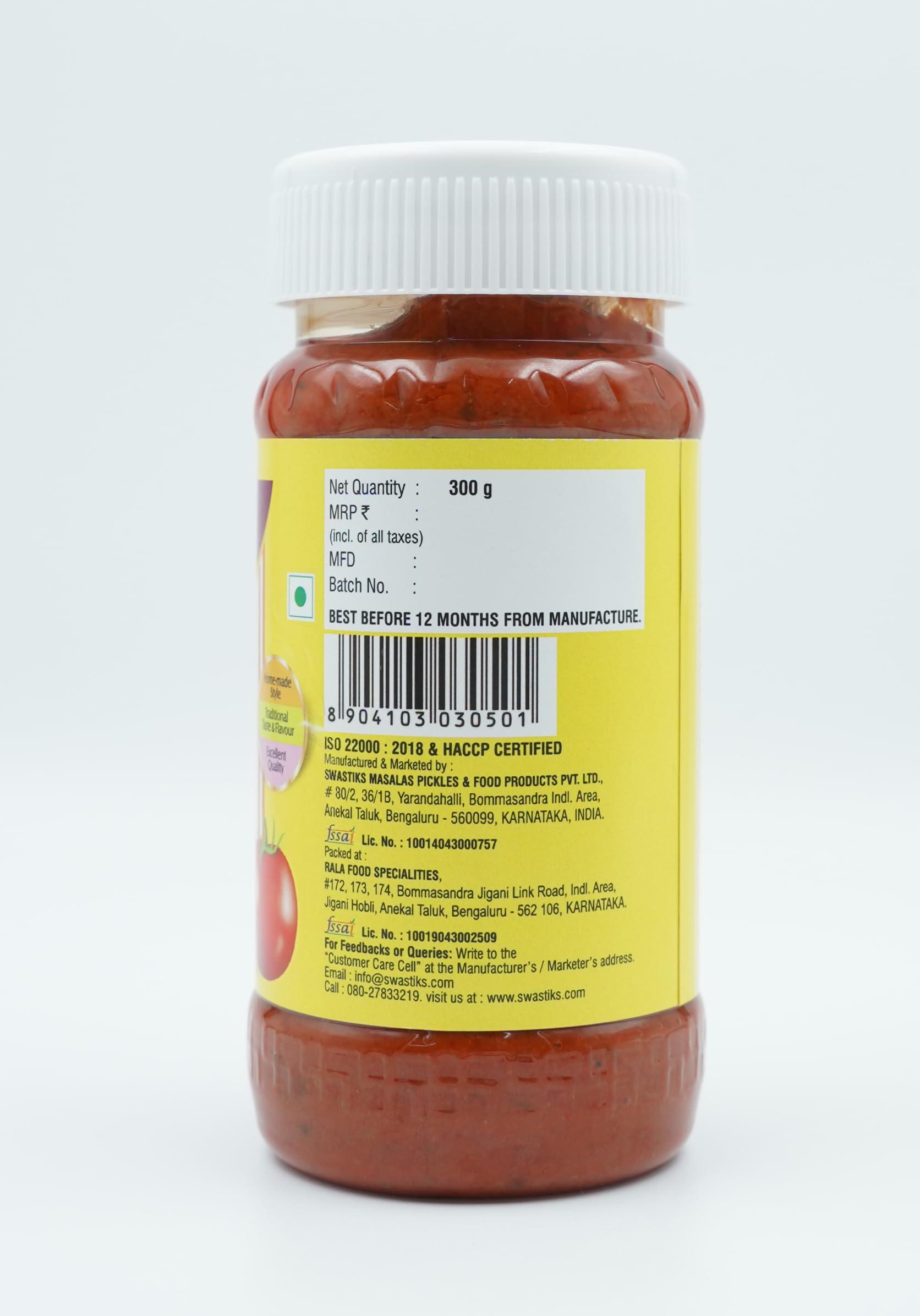 Swastiks Swastiks Pickle - Tomato Pickle 300g Jar | Home Made Style Pickle