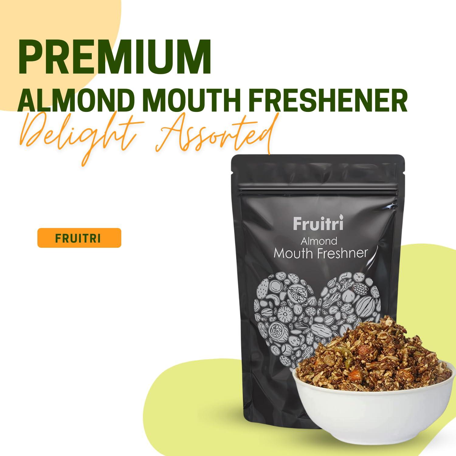 Fruitri Fruitri Premium Almond mukhwas, Delight Assorted Digestive Almond Mouth Freshener (Almond Mouth Freshener, 400g)