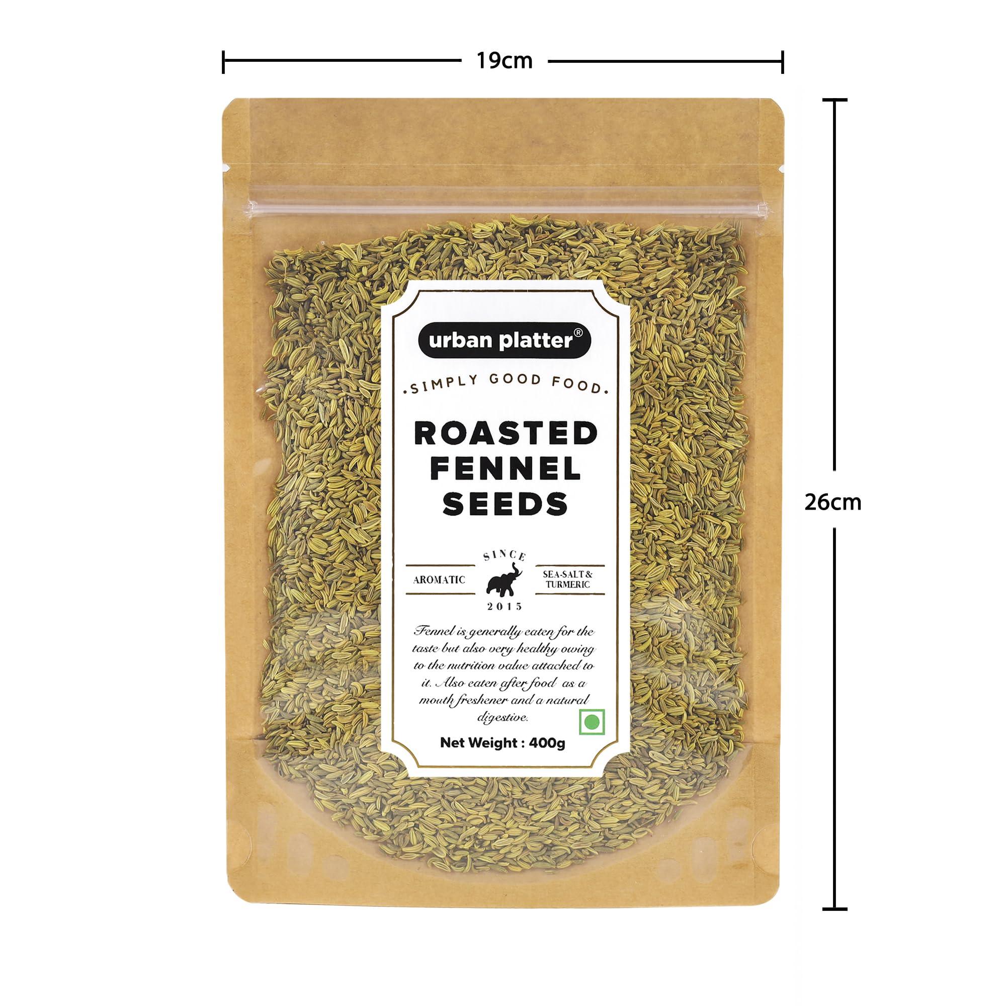 urban platter Urban Platter Roasted Salted Fennel Seeds, 400g [Saunf | After Meal Digestive | Mouth Freshener]