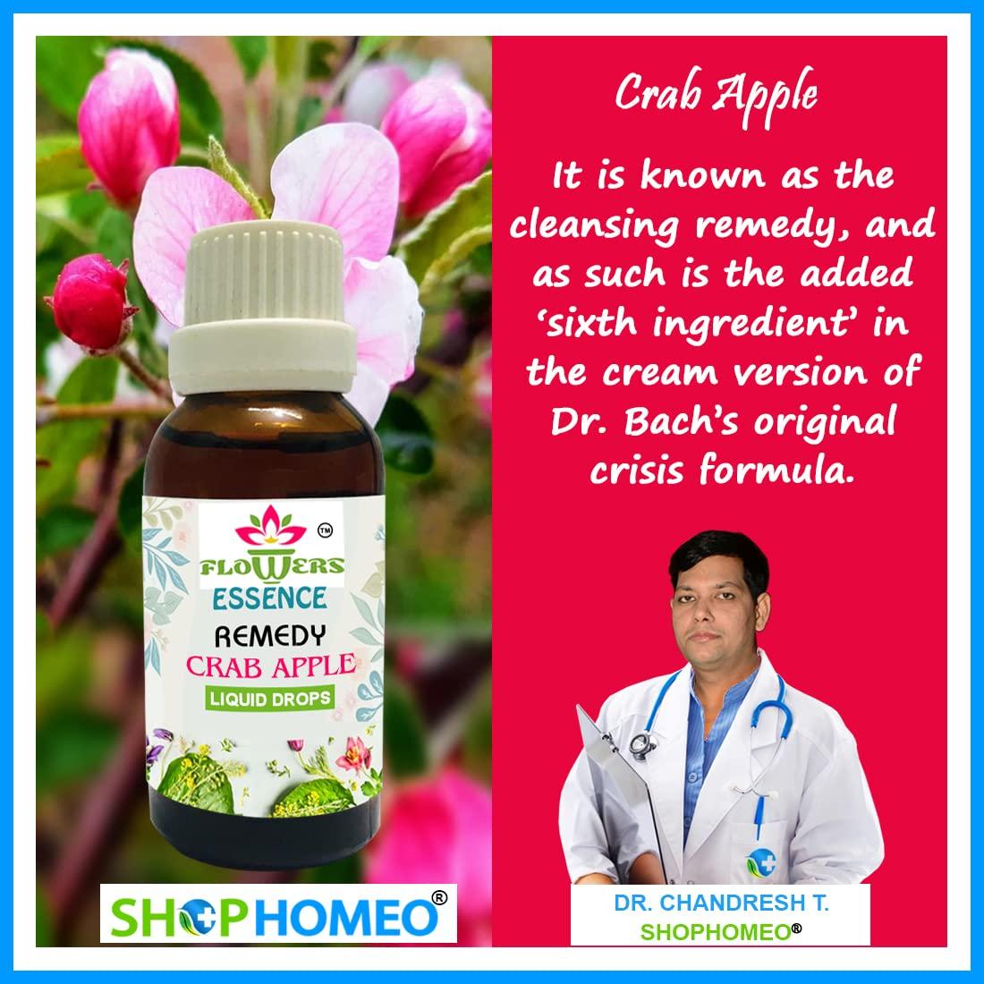 Shop Homeo & Herbal Crab-Apple 30ml - Bach Flower Remedies prepared from the Organic Concentrate (NOT A HOMEOPATHIC MEDICINE)
