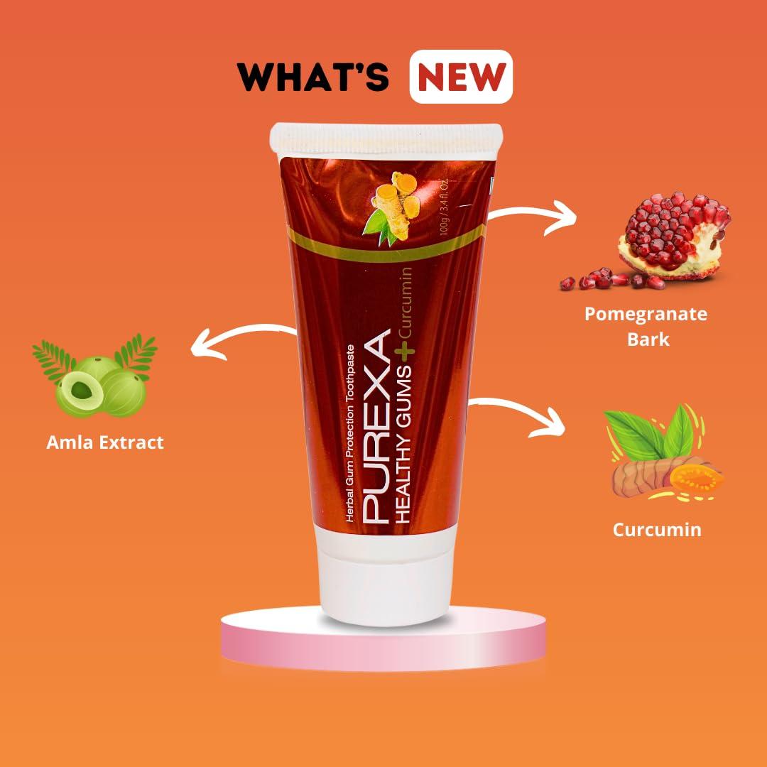 PUREXA Purexa Healthy Gums Toothpaste & Gum Serum With Two Bamboo Toothbrush | for puffy, swollen and Bleeding Gums and Daily Gum Protection with Walnut, Almond, Tumbru, and Babool for Men & Women