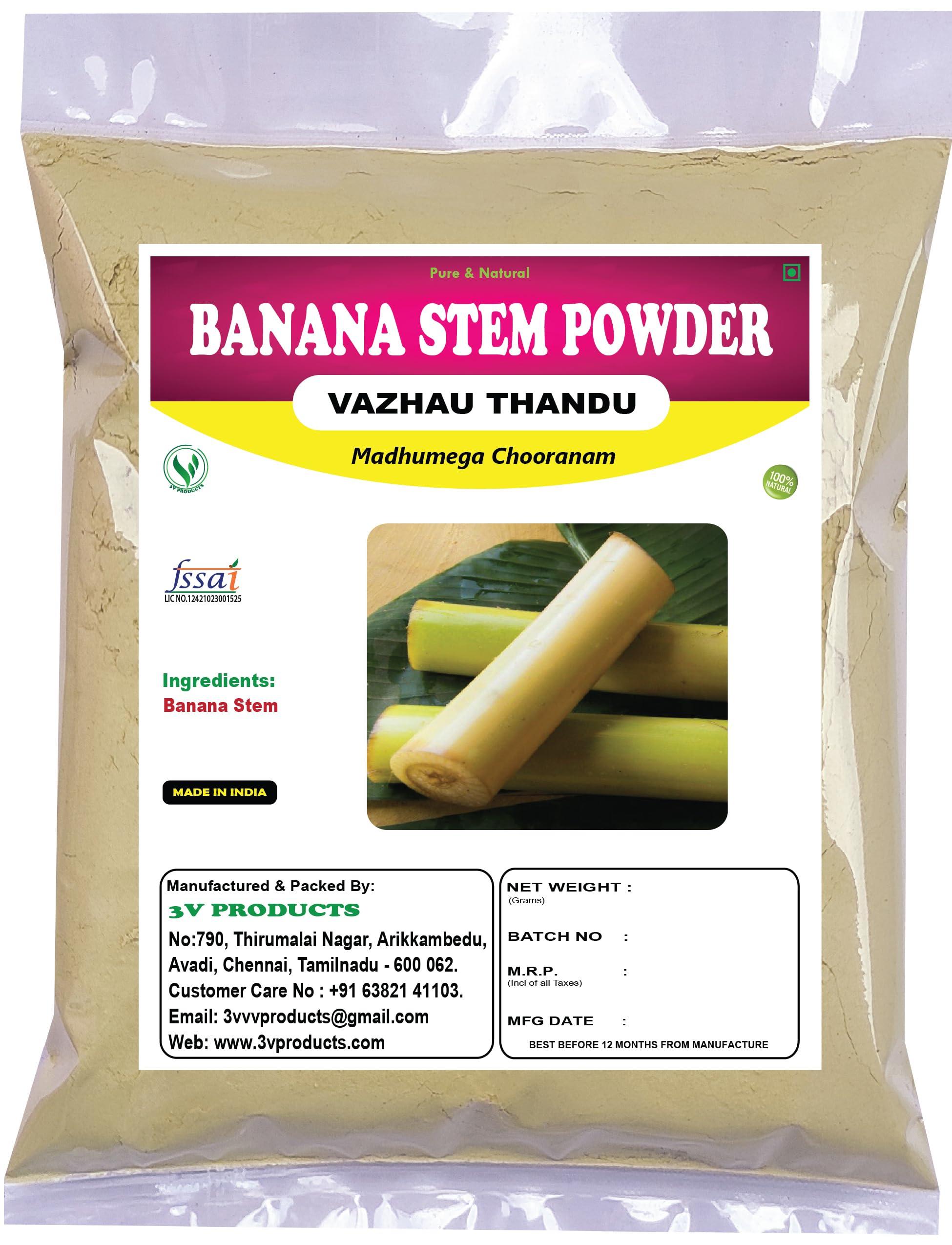 3V PRODUCTS Banana Stem Powder 100g | Vazhai Thandu Powder | Musa Acuminata