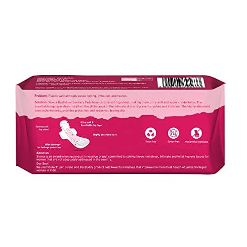 Sirona Sirona Max Sanitary Pads for Women | XL Plus (Pack of 30 Pads) | 100% Rash Free & Toxic-Free | Organic Cotton Sanitary Pad | Up to 0% Leakage, Comfortable & High Absorbency